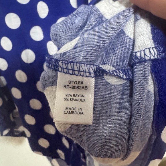 Sheila Rose Polka Dot Tank Top Blue White Women's Size‎ L - Picture 3 of 4
